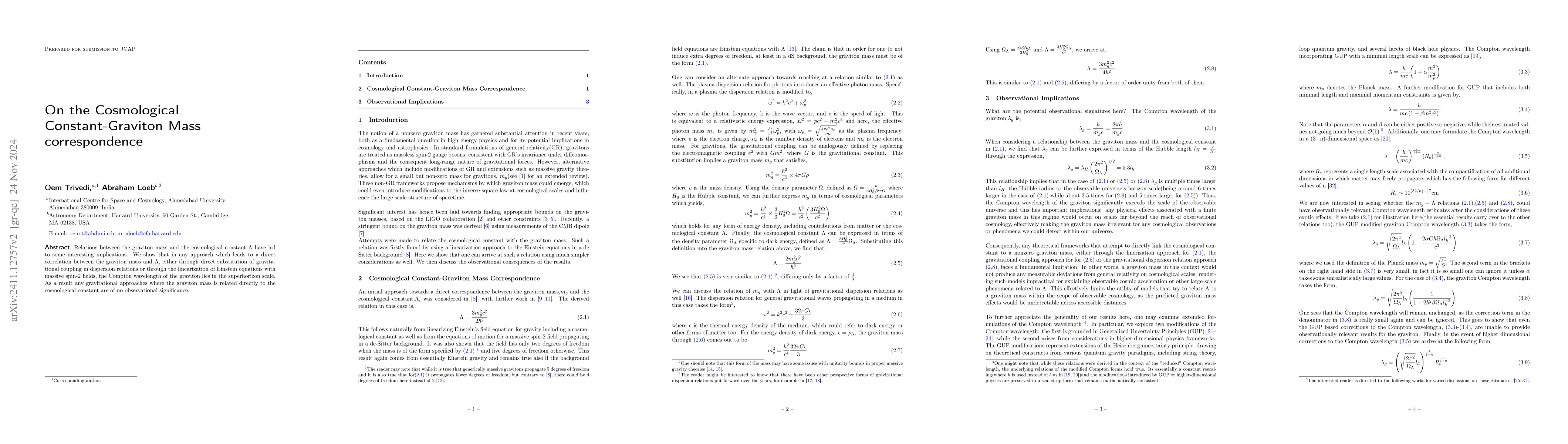 Thumbnail for On the Cosmological Constant-Graviton Mass correspondence