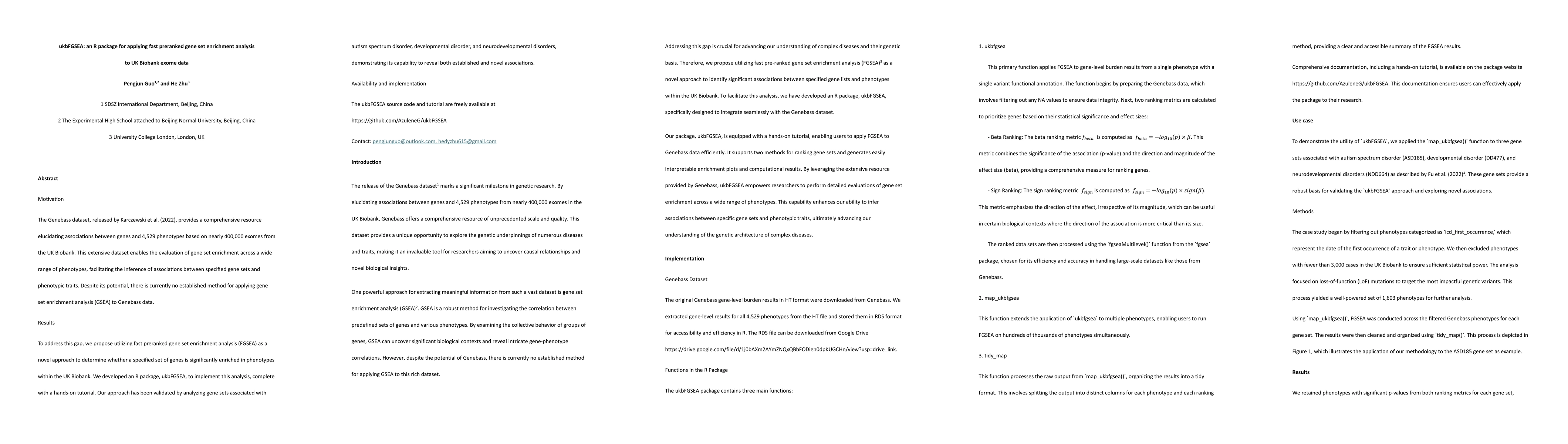 Thumbnail for ukbFGSEA: an R Package for Applying Fast Preranked Gene Set Enrichment
  Analysis to UK Biobank Exome Data