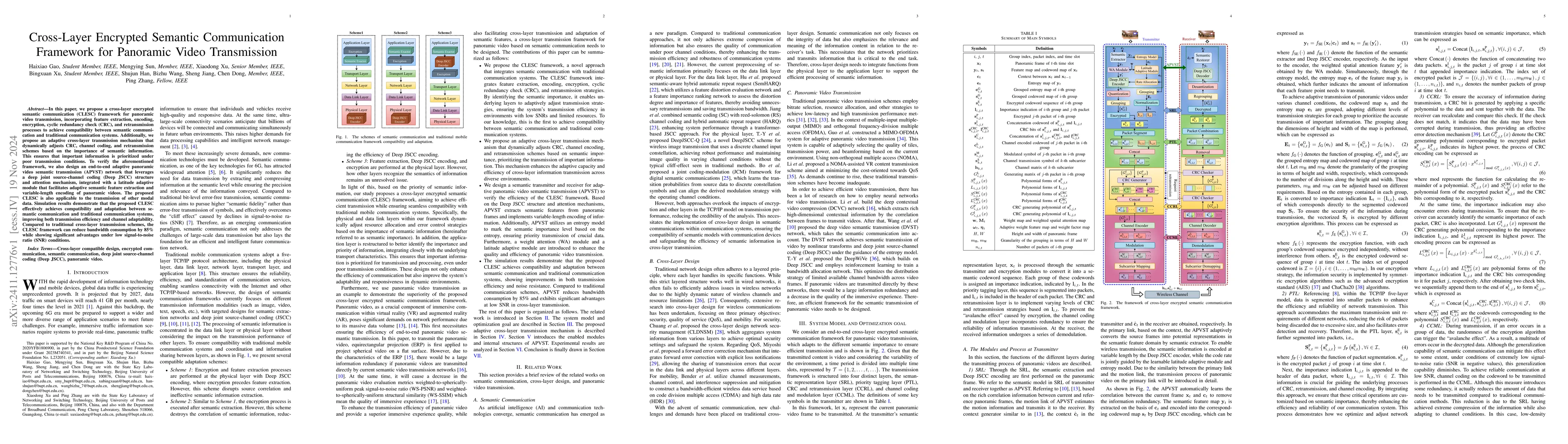 Thumbnail for Cross-Layer Encrypted Semantic Communication Framework for Panoramic
  Video Transmission