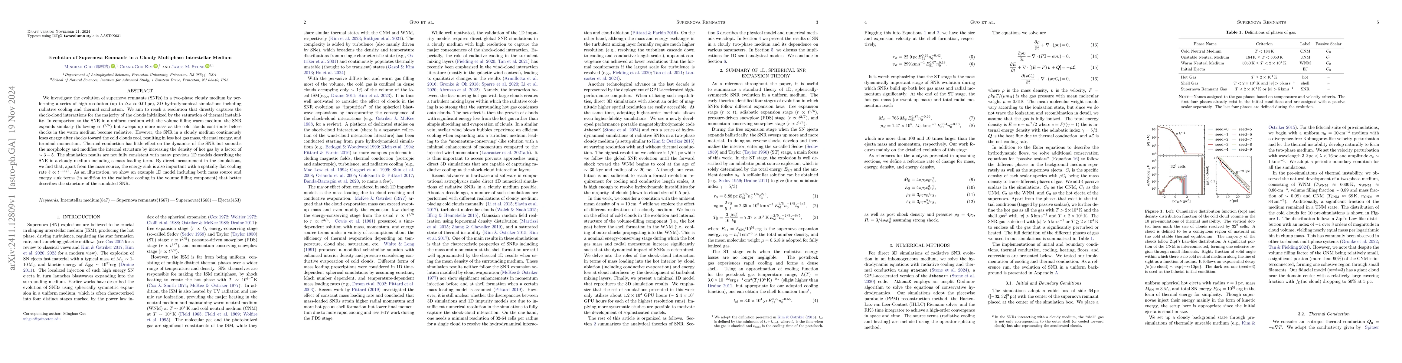 Thumbnail for Evolution of Supernova Remnants in a Cloudy Multiphase Interstellar
  Medium