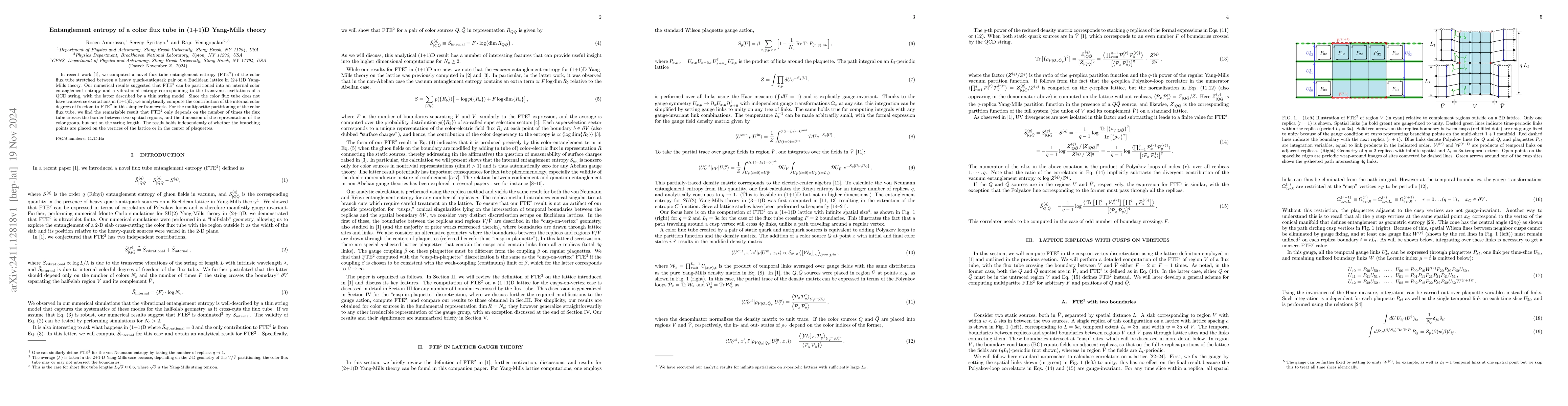 Thumbnail for Entanglement entropy of a color flux tube in (1+1)D Yang-Mills theory