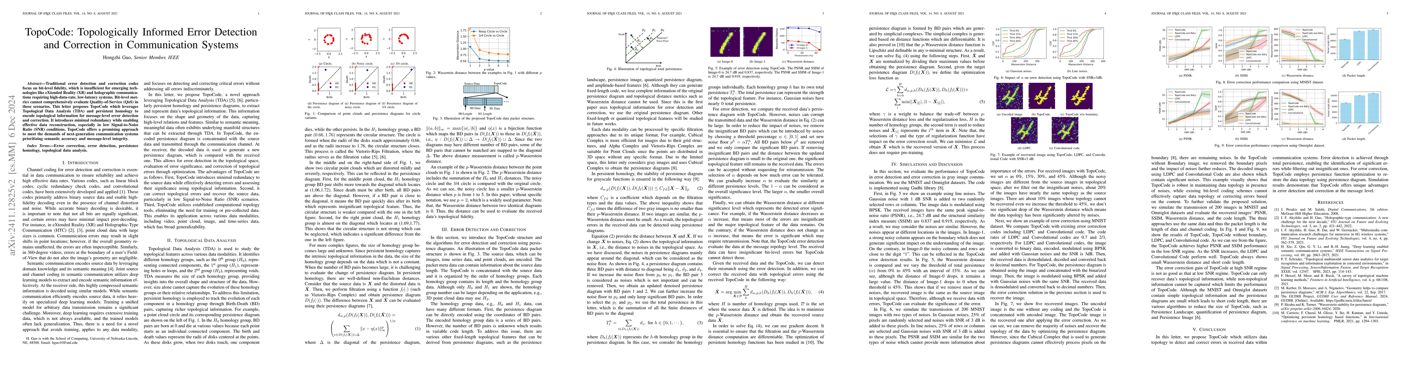 Thumbnail for TopoCode: Topologically Informed Error Detection and Correction in
  Communication Systems