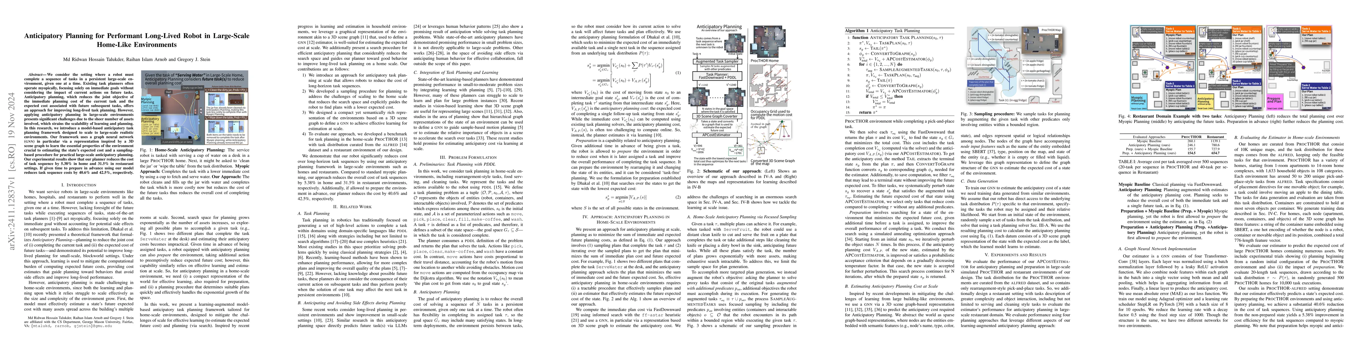 Thumbnail for Anticipatory Planning for Performant Long-Lived Robot in Large-Scale
  Home-Like Environments