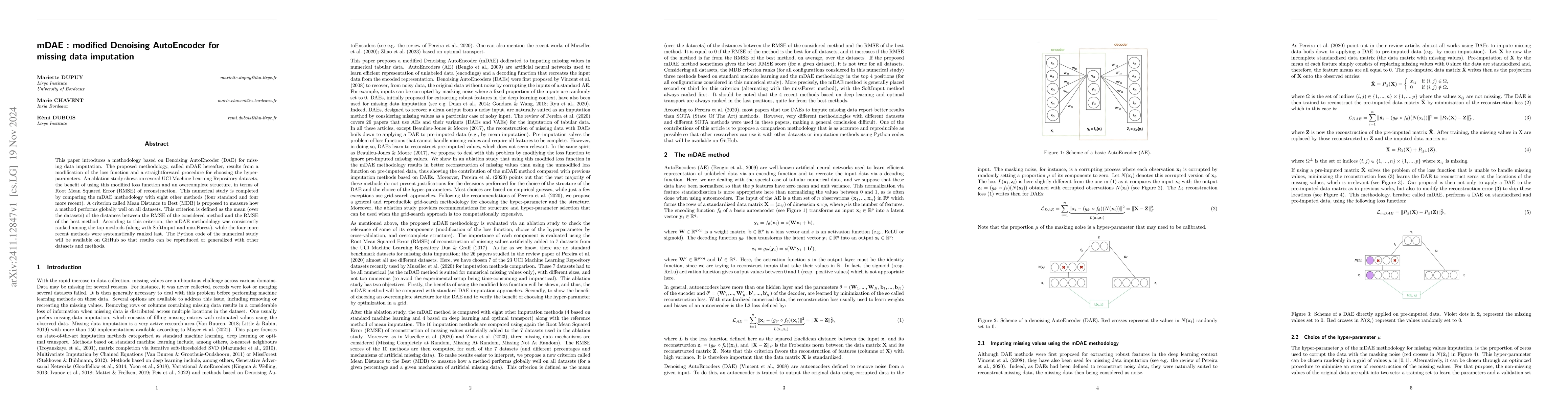 Thumbnail for mDAE : modified Denoising AutoEncoder for missing data imputation