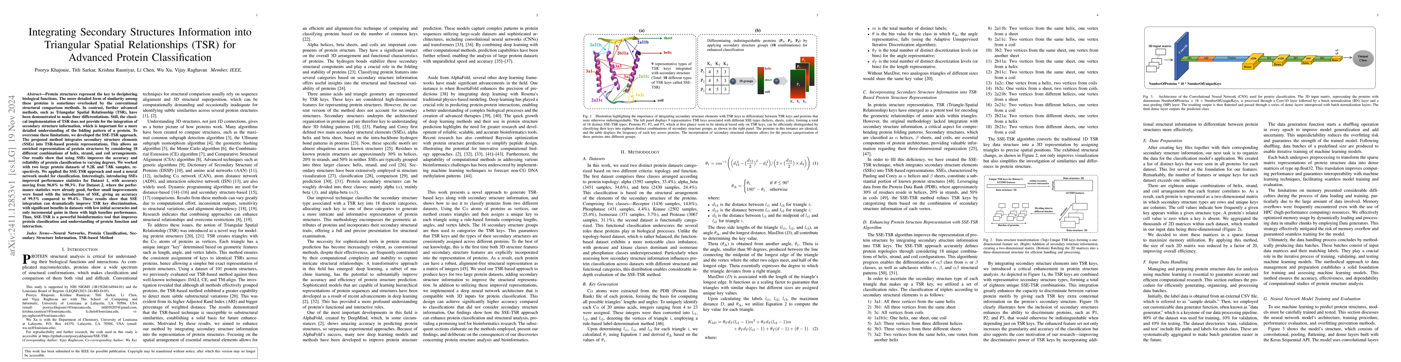 Thumbnail for Integrating Secondary Structures Information into Triangular Spatial
  Relationships (TSR) for Advanced Protein Classification