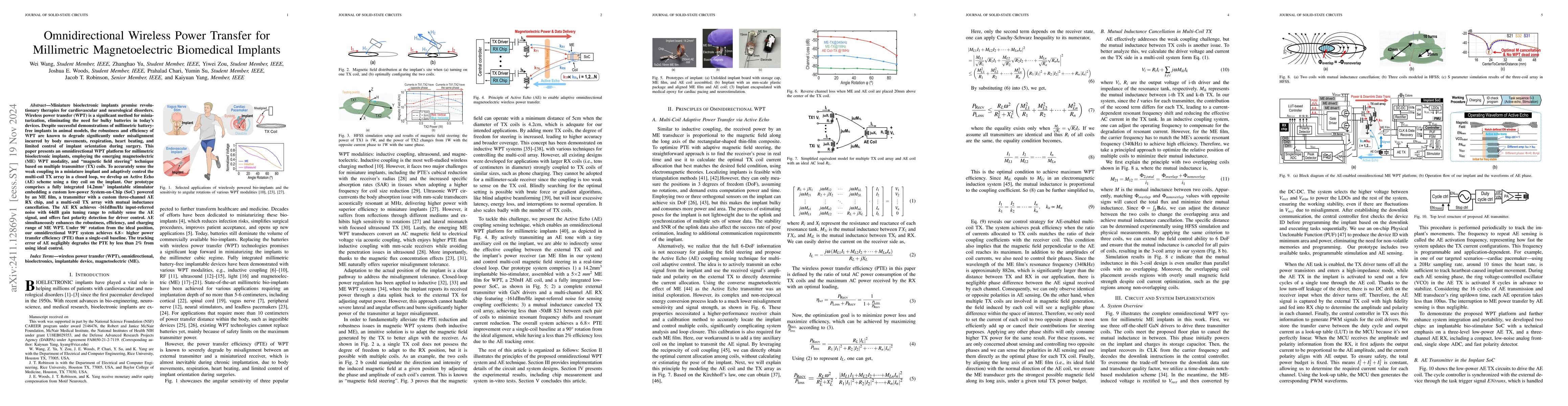 Thumbnail for Omnidirectional Wireless Power Transfer for Millimetric Magnetoelectric
  Biomedical Implants