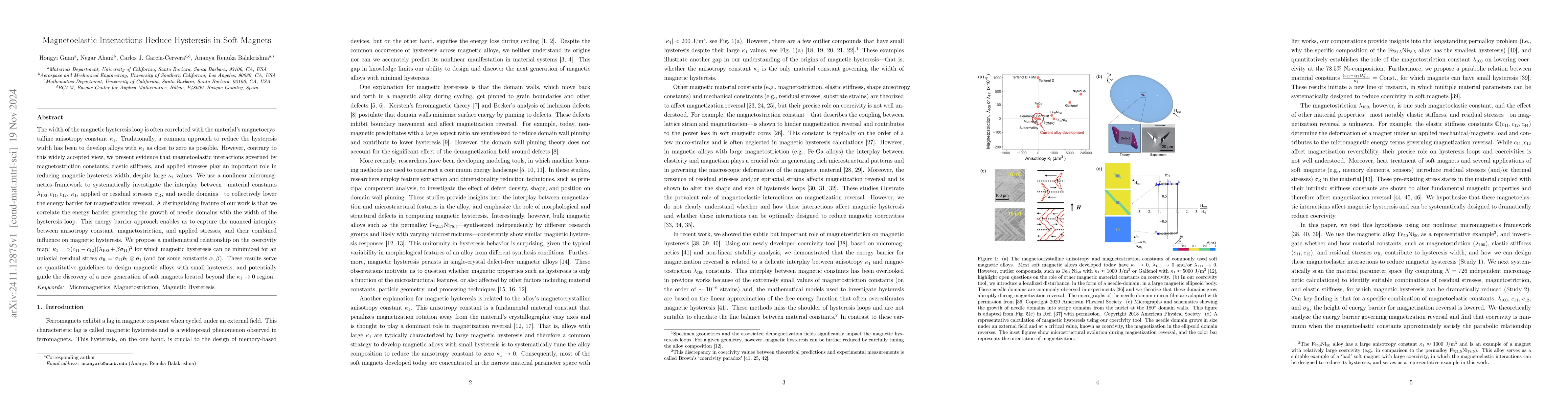 Thumbnail for Magnetoelastic Interactions Reduce Hysteresis in Soft Magnets