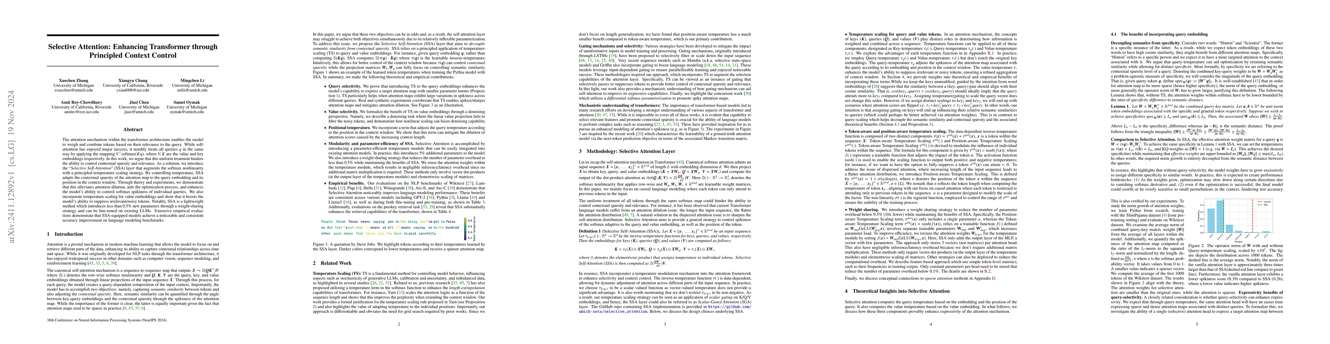 Thumbnail for Selective Attention: Enhancing Transformer through Principled Context
  Control