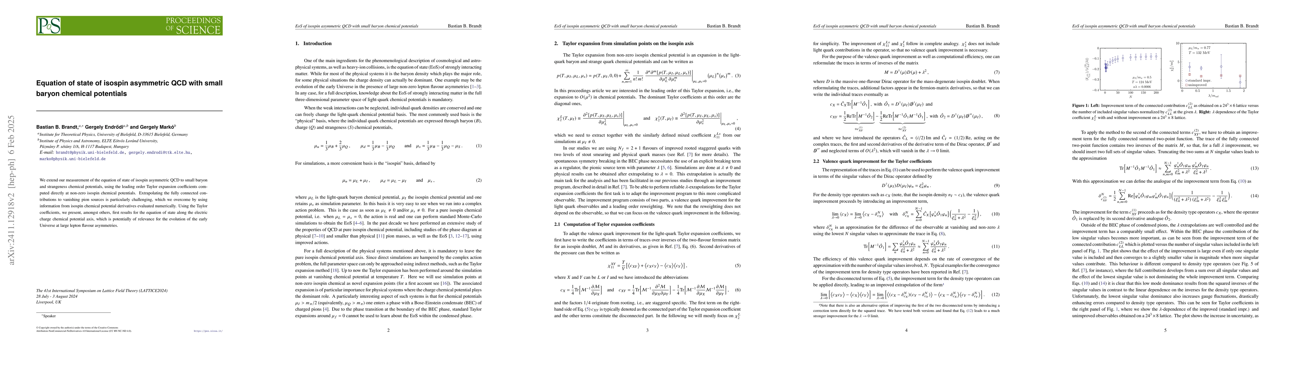 Thumbnail for Equation of state of isospin asymmetric QCD with small baryon chemical
  potentials