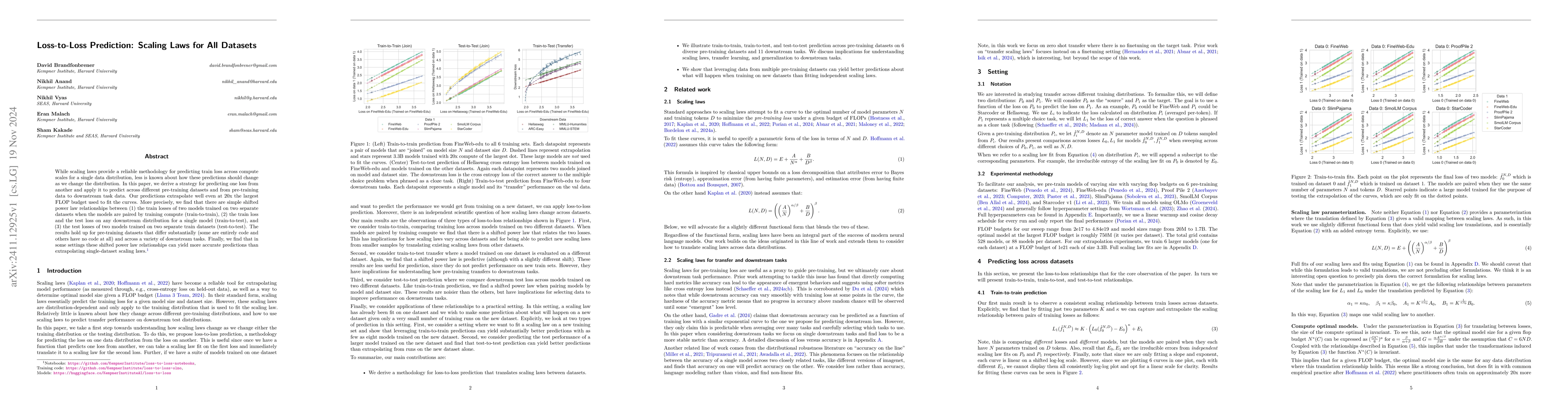 Thumbnail for Loss-to-Loss Prediction: Scaling Laws for All Datasets