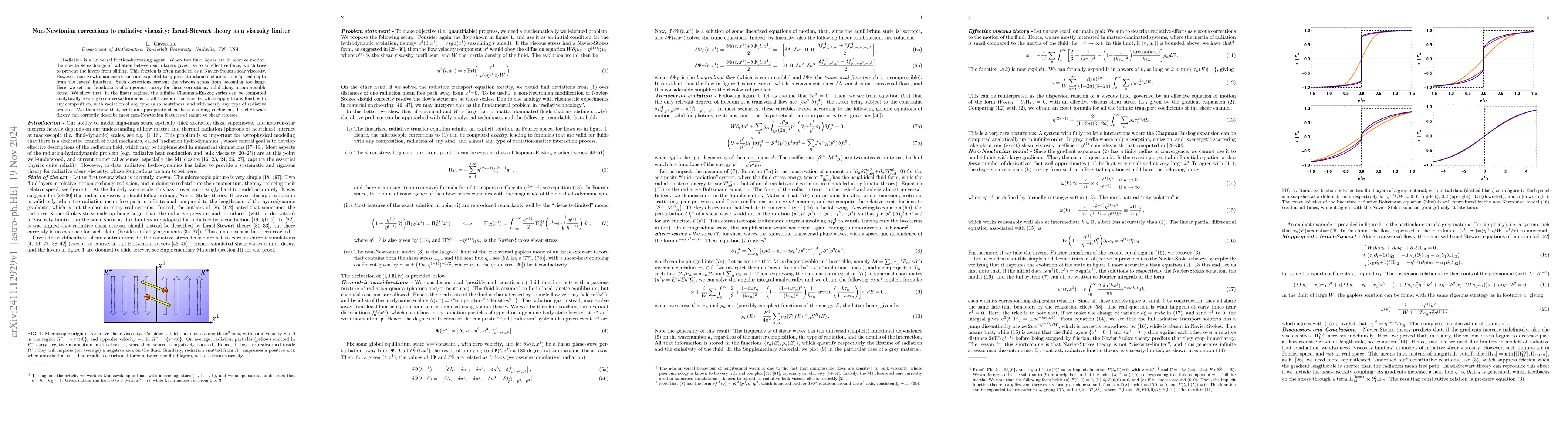 Thumbnail for Non-Newtonian corrections to radiative viscosity: Israel-Stewart theory
  as a viscosity limiter