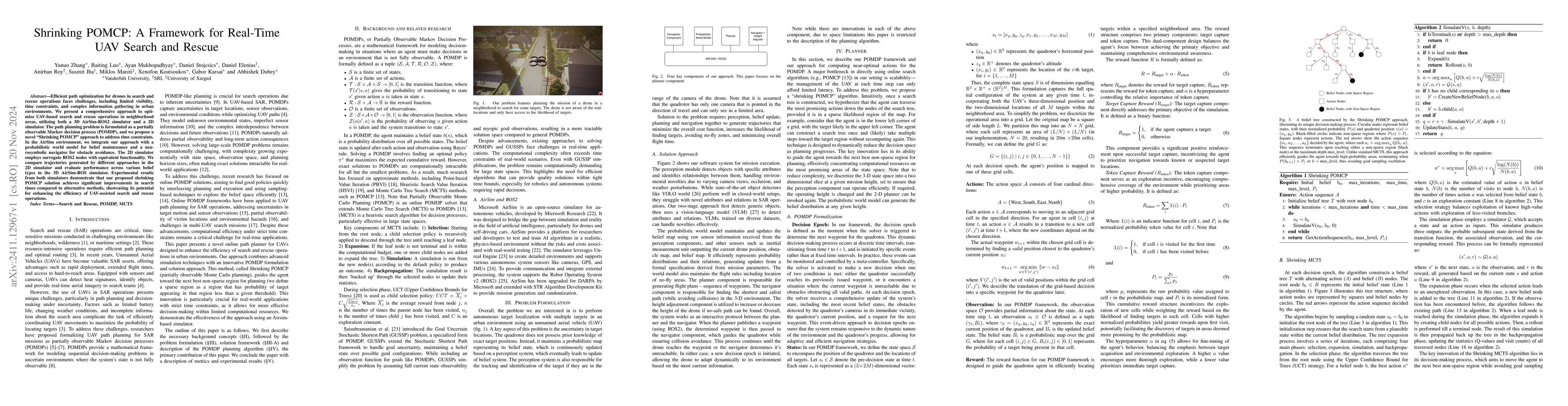 Thumbnail for Shrinking POMCP: A Framework for Real-Time UAV Search and Rescue