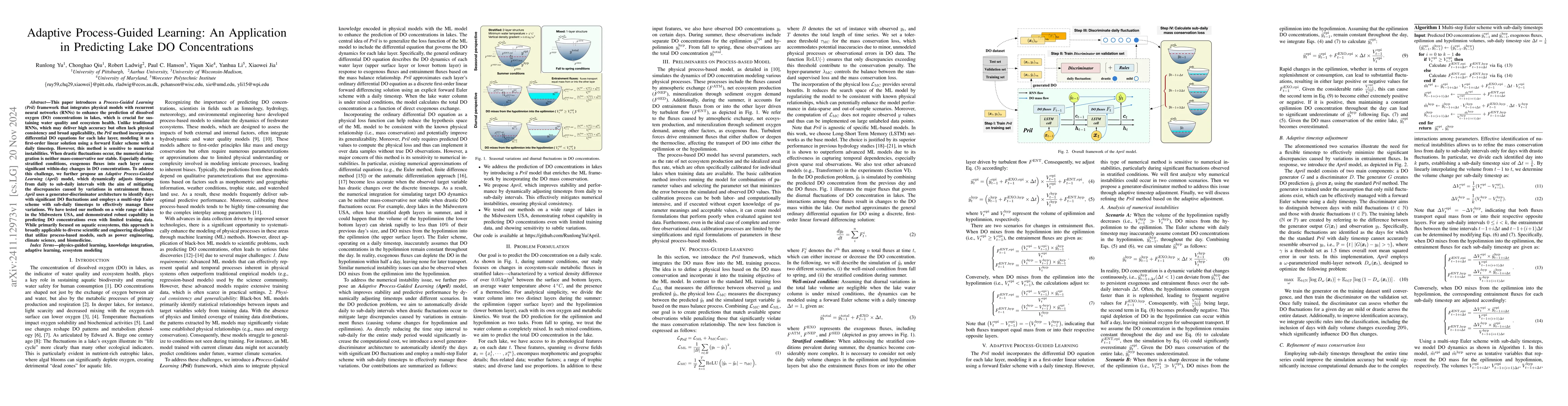 Thumbnail for Adaptive Process-Guided Learning: An Application in Predicting Lake DO
  Concentrations
