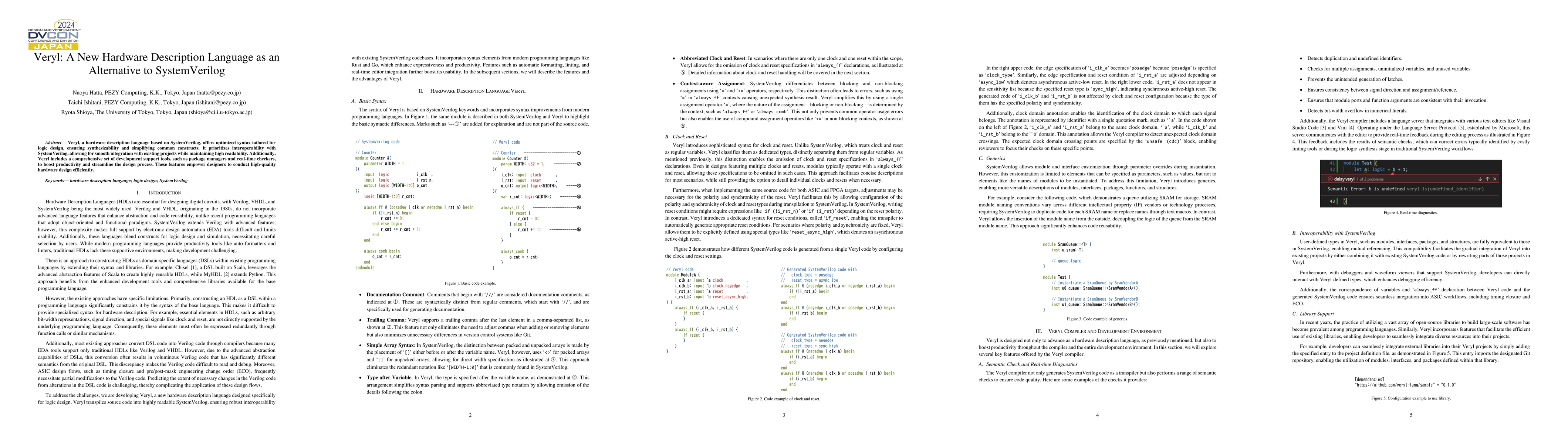 Thumbnail for Veryl: A New Hardware Description Language as an Altarnative to
  SystemVerilog