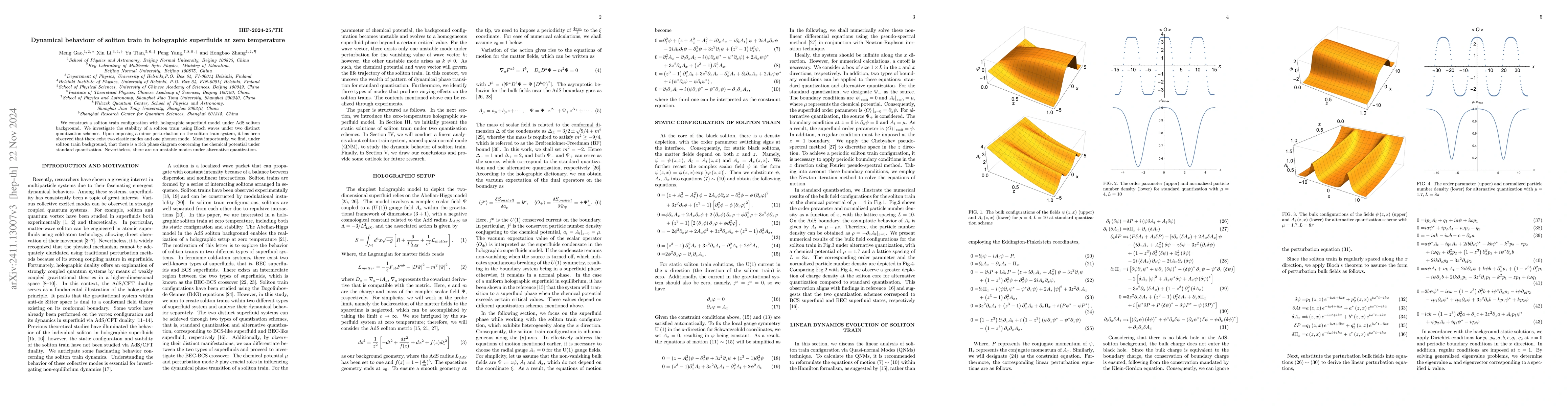 Thumbnail for Dynamical behaviour of soliton train in holographic superfluids at zero
  temperature
