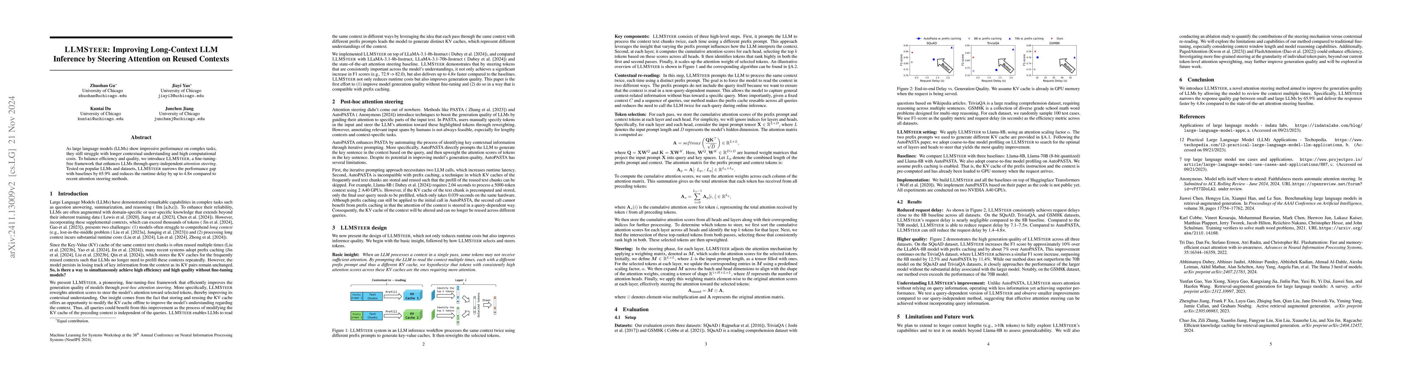 Thumbnail for LLMSteer: Improving Long-Context LLM Inference by Steering Attention on
  Reused Contexts