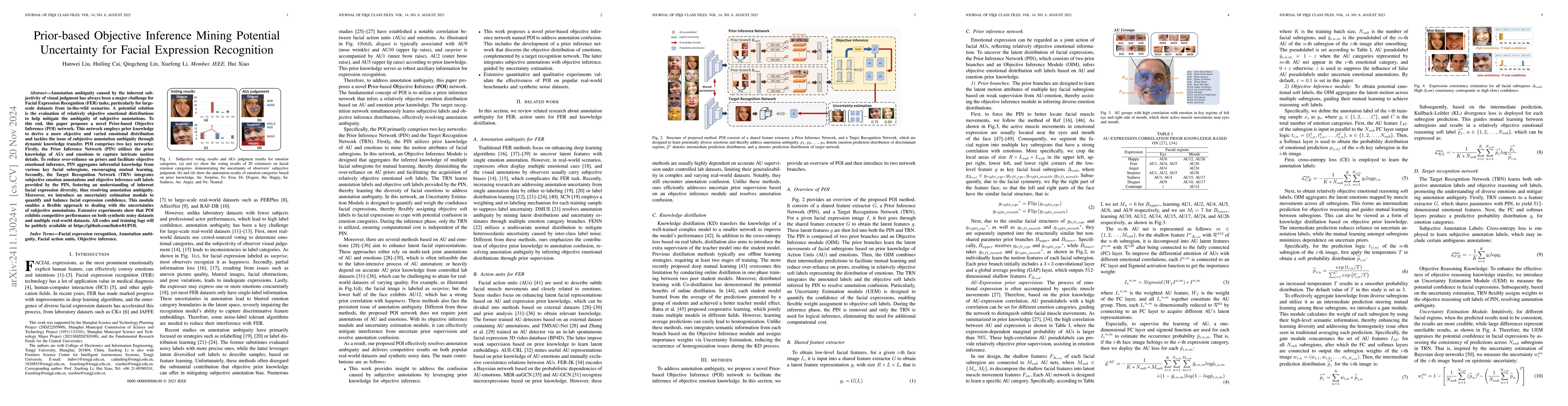 Thumbnail for Prior-based Objective Inference Mining Potential Uncertainty for Facial
  Expression Recognition