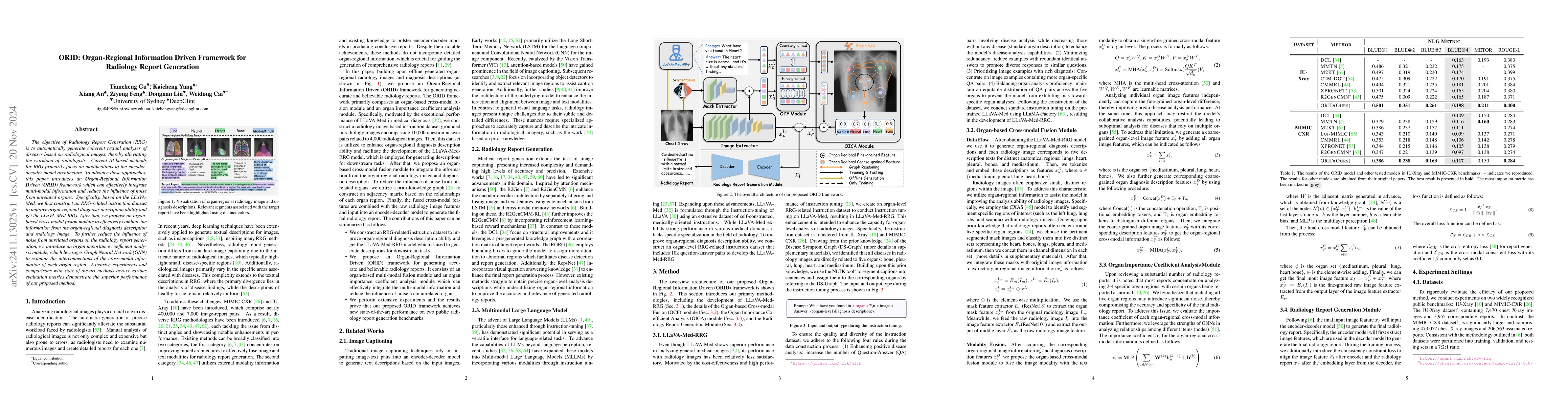 Thumbnail for ORID: Organ-Regional Information Driven Framework for Radiology Report
  Generation