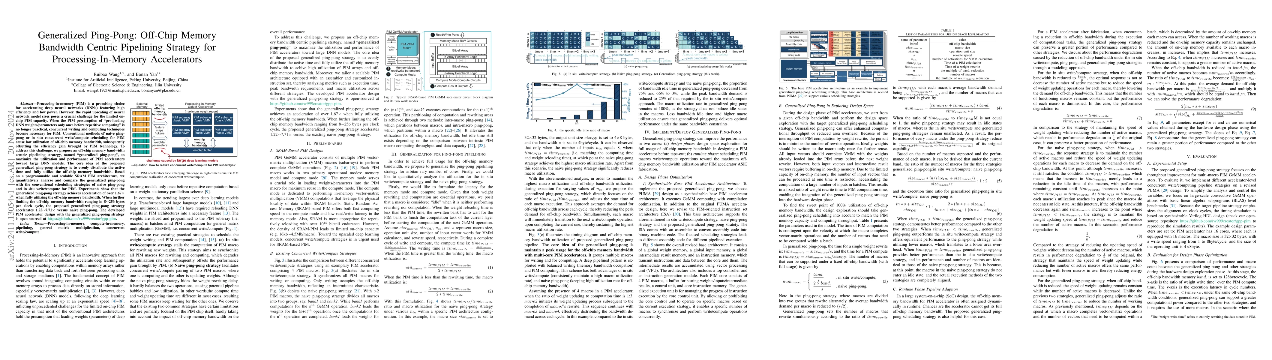 Thumbnail for Generalized Ping-Pong: Off-Chip Memory Bandwidth Centric Pipelining
  Strategy for Processing-In-Memory Accelerators