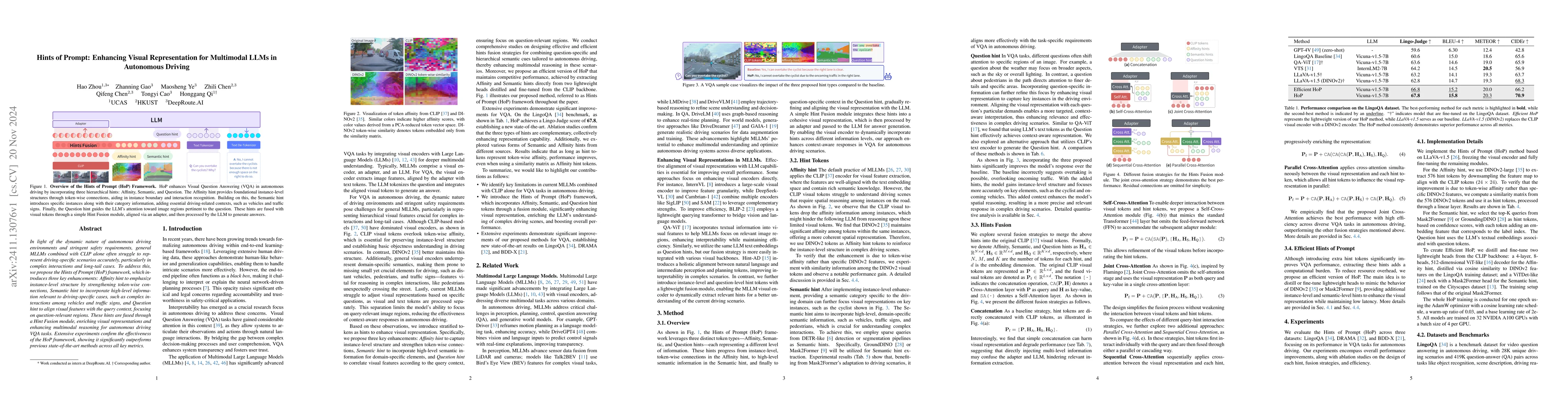 Thumbnail for Hints of Prompt: Enhancing Visual Representation for Multimodal LLMs in
  Autonomous Driving