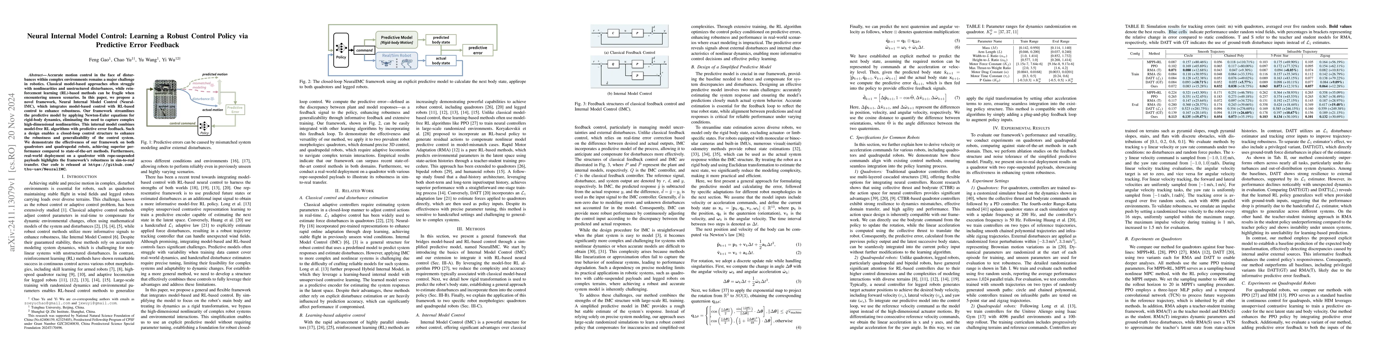 Thumbnail for Neural Internal Model Control: Learning a Robust Control Policy via
  Predictive Error Feedback