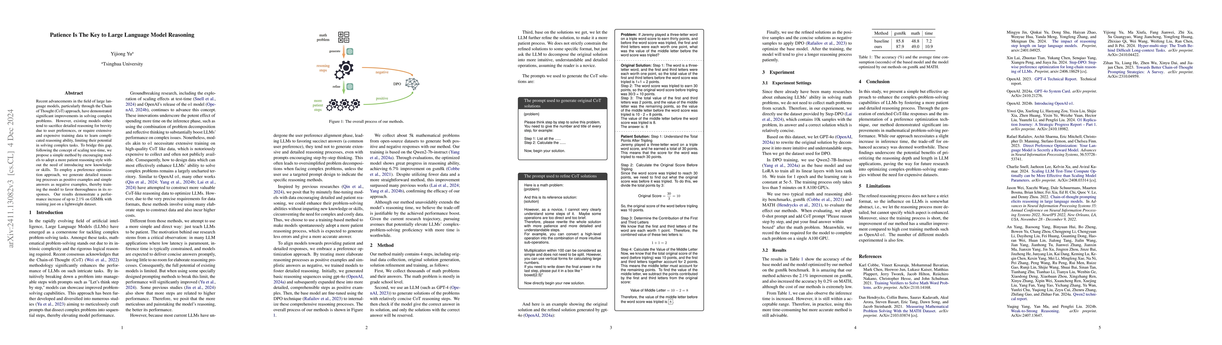Thumbnail for Patience Is The Key to Large Language Model Reasoning