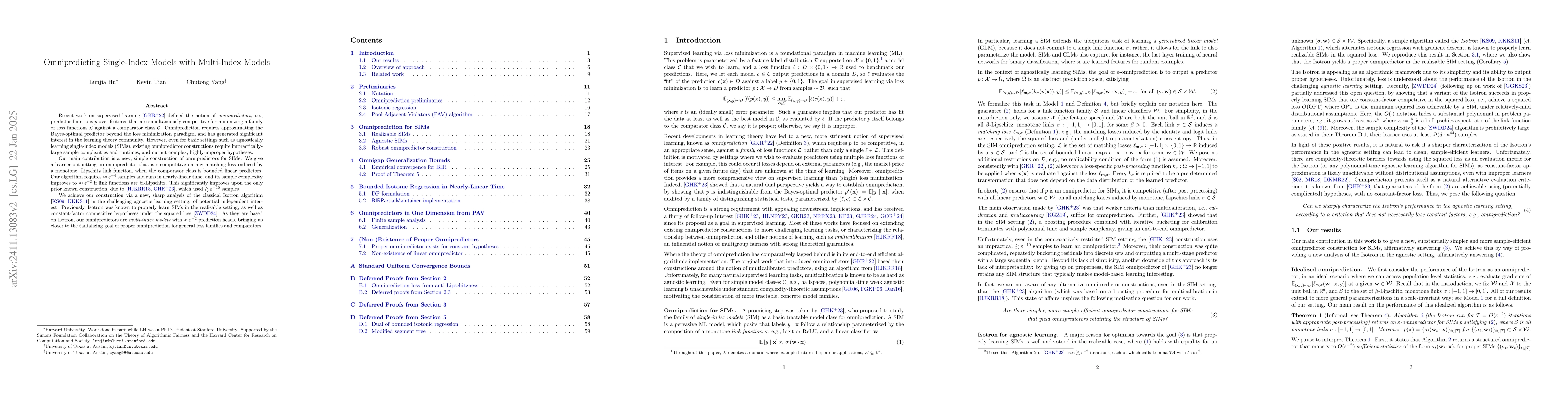 Thumbnail for Omnipredicting Single-Index Models with Multi-Index Models