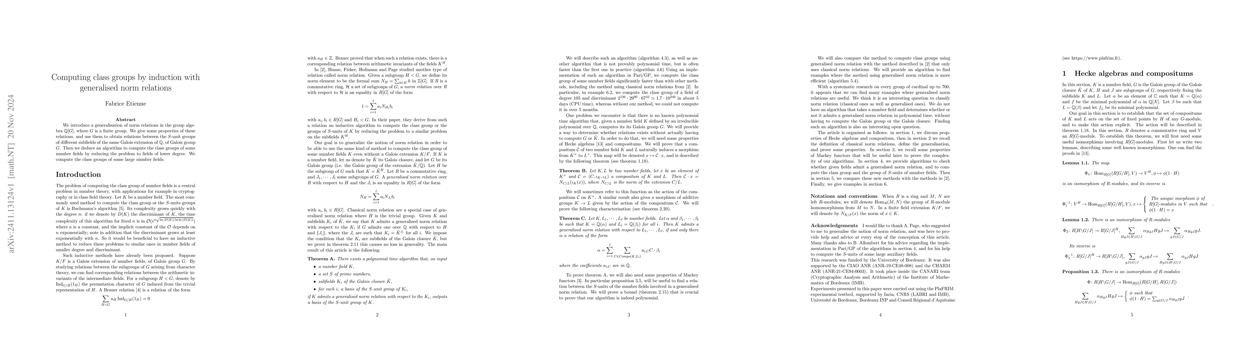 Thumbnail for Computing class groups by induction with generalised norm relations