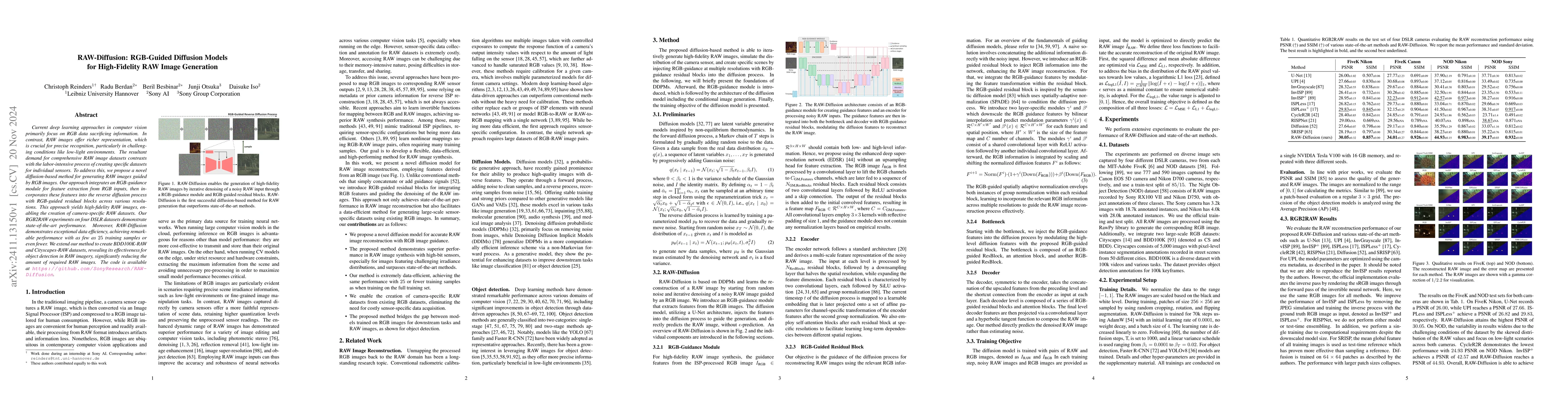Thumbnail for RAW-Diffusion: RGB-Guided Diffusion Models for High-Fidelity RAW Image
  Generation