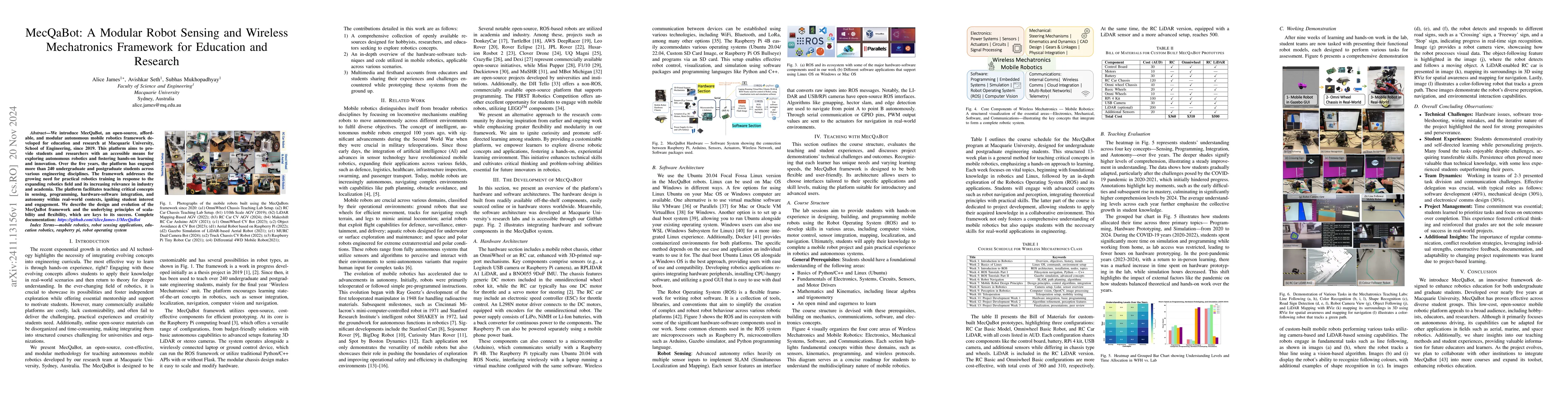 Thumbnail for MecQaBot: A Modular Robot Sensing and Wireless Mechatronics Framework
  for Education and Research
