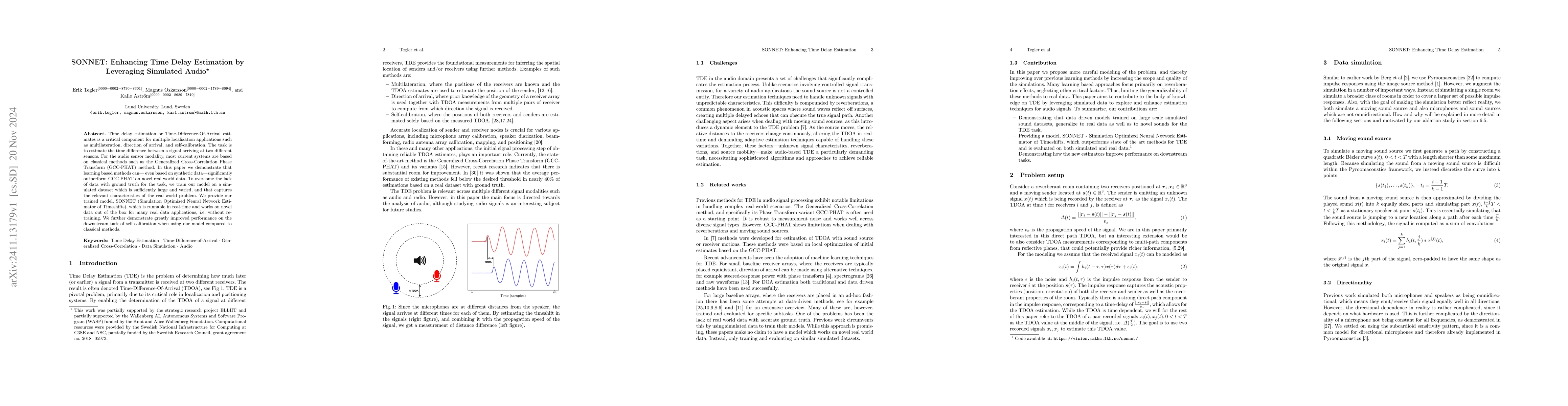 Thumbnail for SONNET: Enhancing Time Delay Estimation by Leveraging Simulated Audio