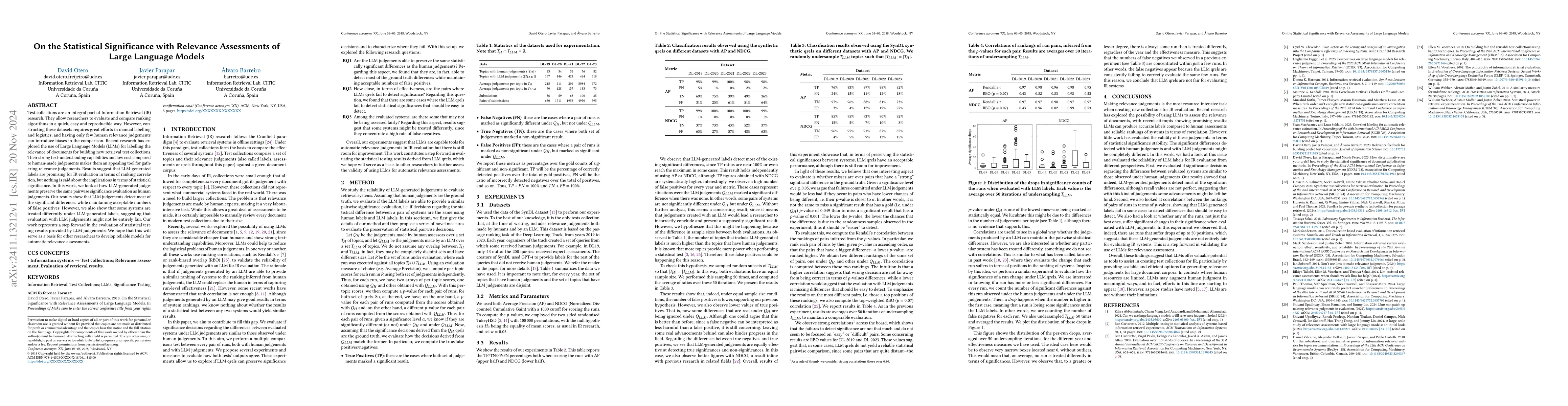 Thumbnail for On the Statistical Significance with Relevance Assessments of Large
  Language Models