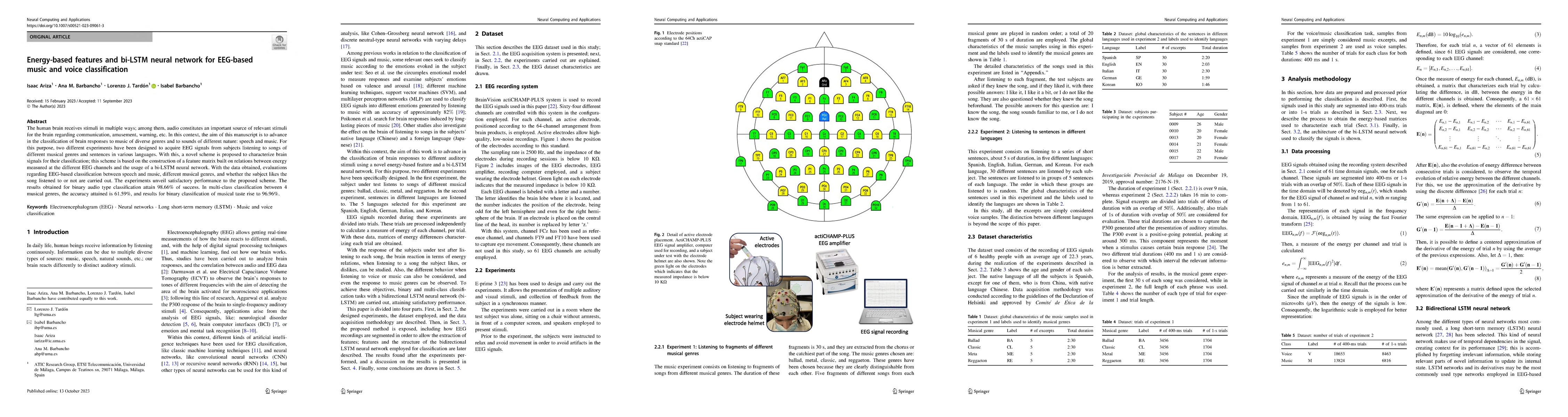 Thumbnail for Energy-based features and bi-LSTM neural network for EEG-based music and
  voice classification