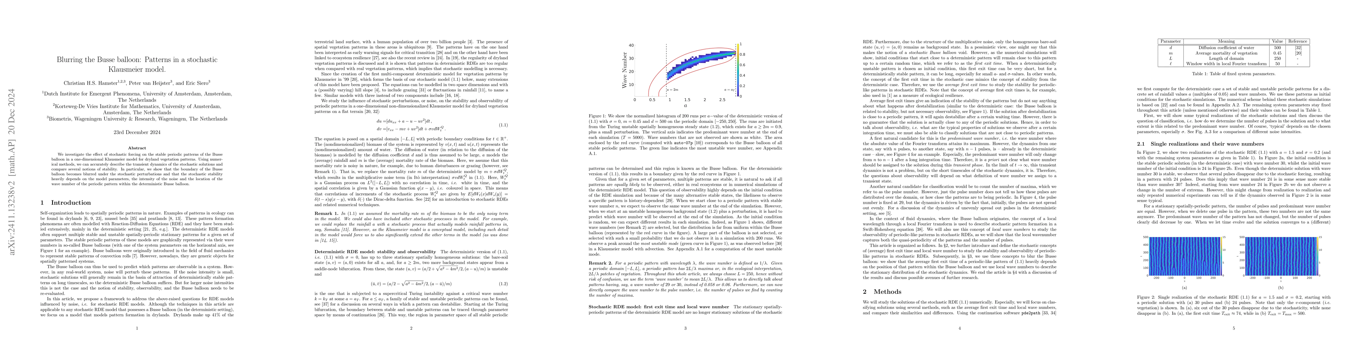 Thumbnail for Blurring the Busse balloon: Patterns in a stochastic Klausmeier model