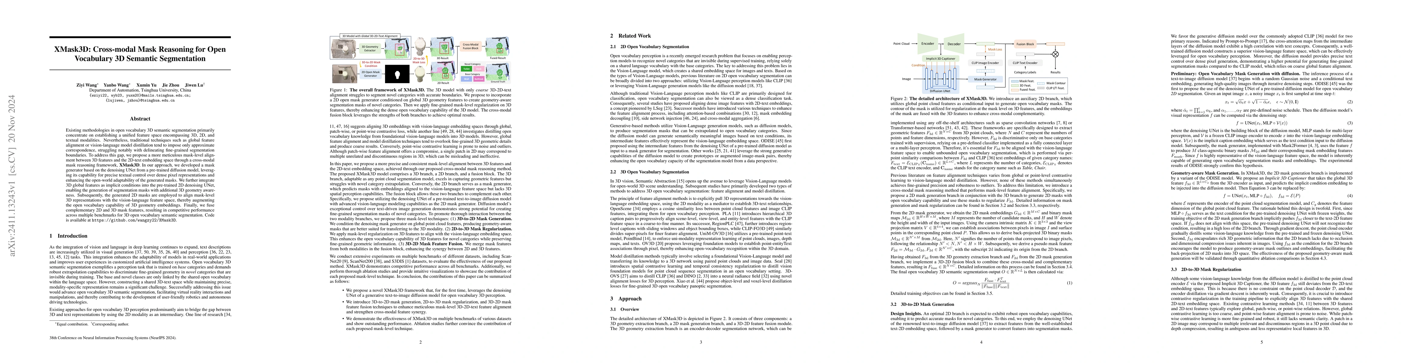 Thumbnail for XMask3D: Cross-modal Mask Reasoning for Open Vocabulary 3D Semantic
  Segmentation