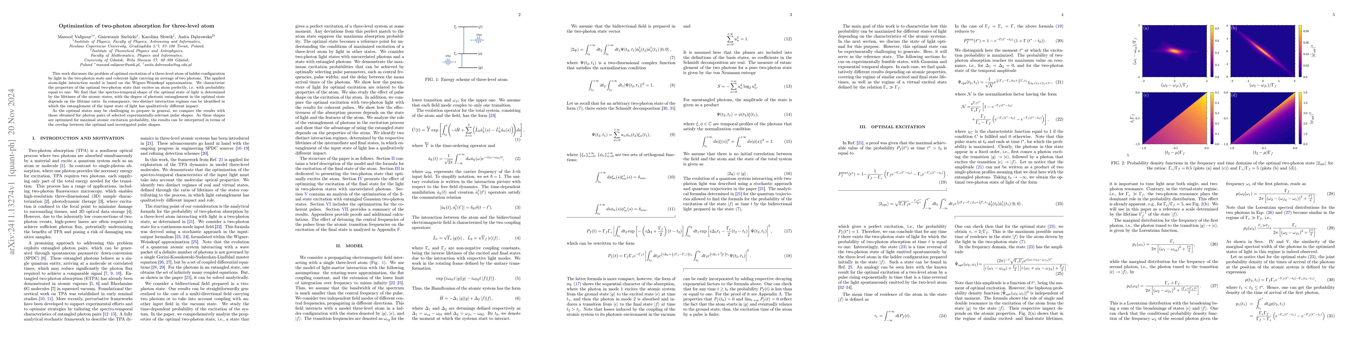 Thumbnail for Optimization of two-photon absorption for three-level atom
