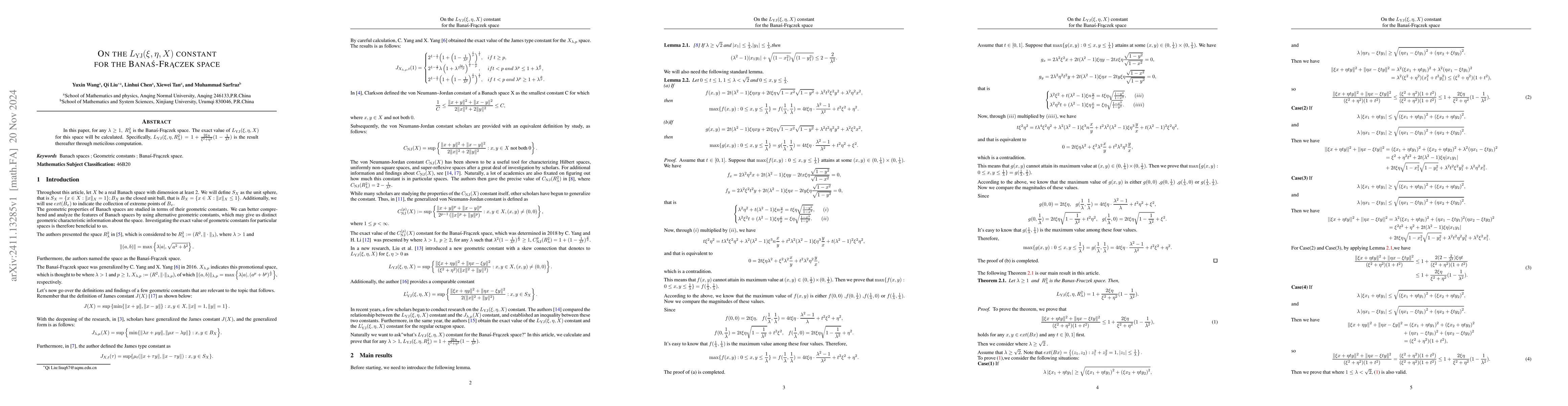 Thumbnail for On the $L_{\mathrm{YJ}}(ξ, η, X)$ constant for the
  Banaś-Frączek space
