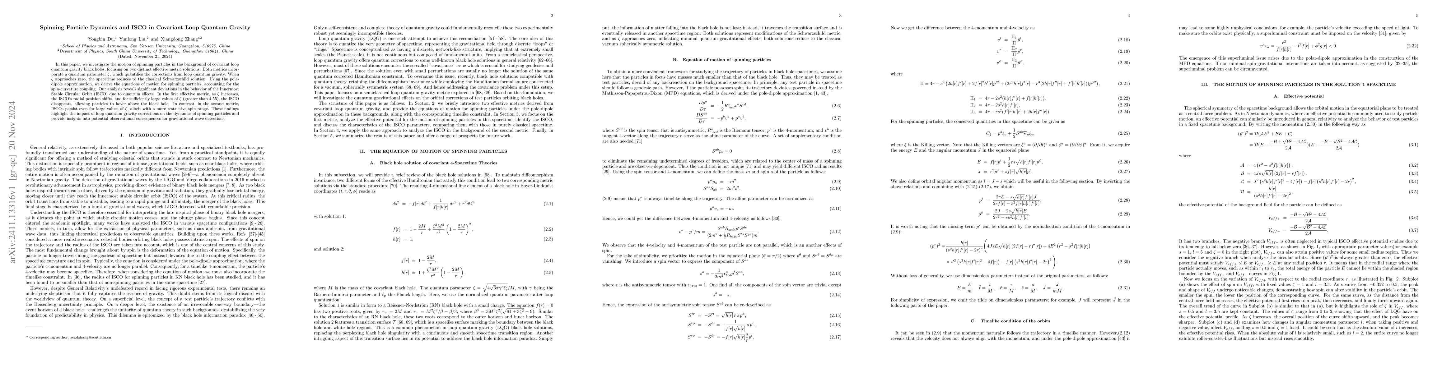 Thumbnail for Spinning Particle Dynamics and ISCO in Covariant Loop Quantum Gravity