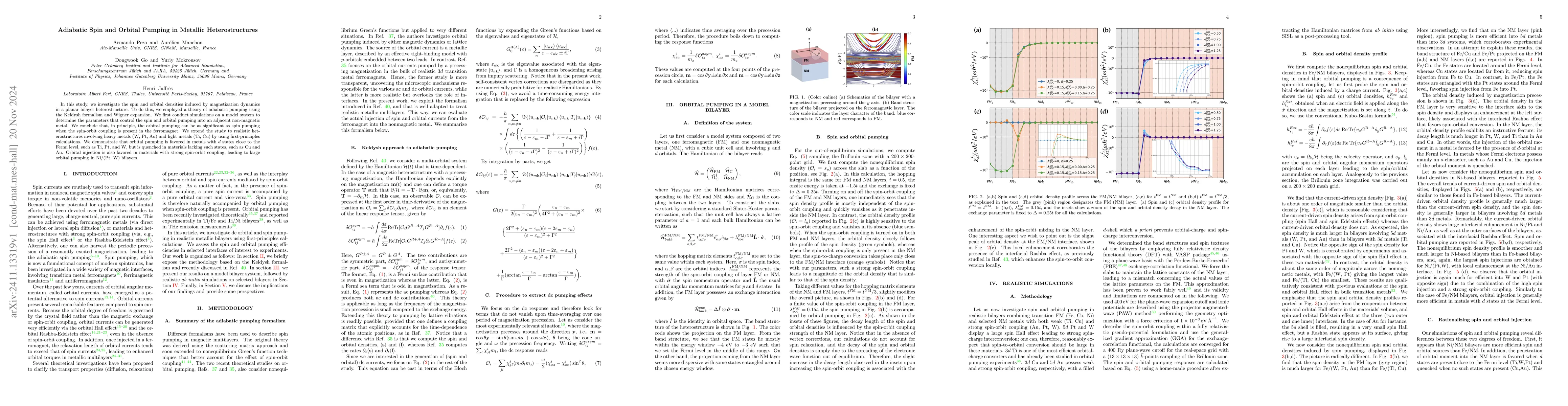 Thumbnail for Adiabatic Spin and Orbital Pumping in Metallic Heterostructures