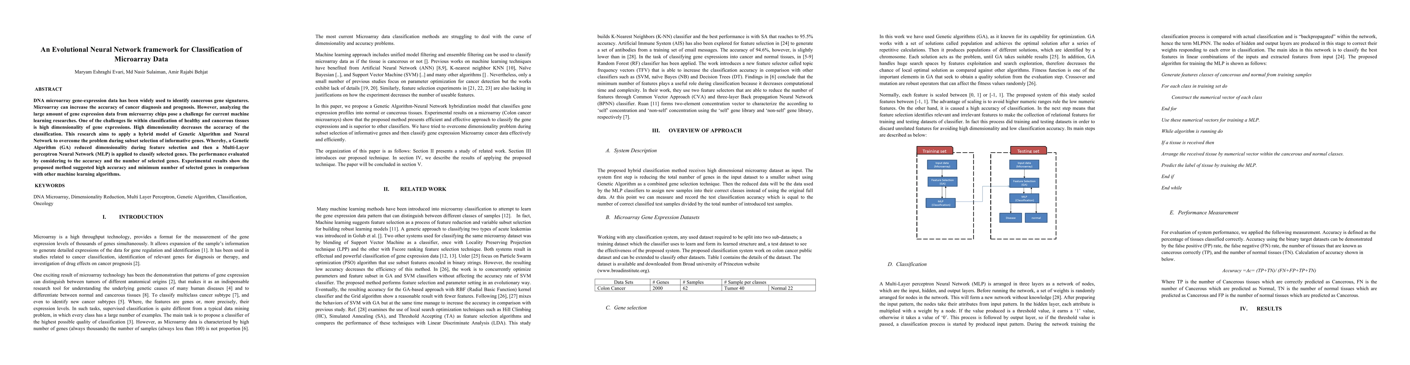 Thumbnail for An Evolutional Neural Network Framework for Classification of Microarray
  Data