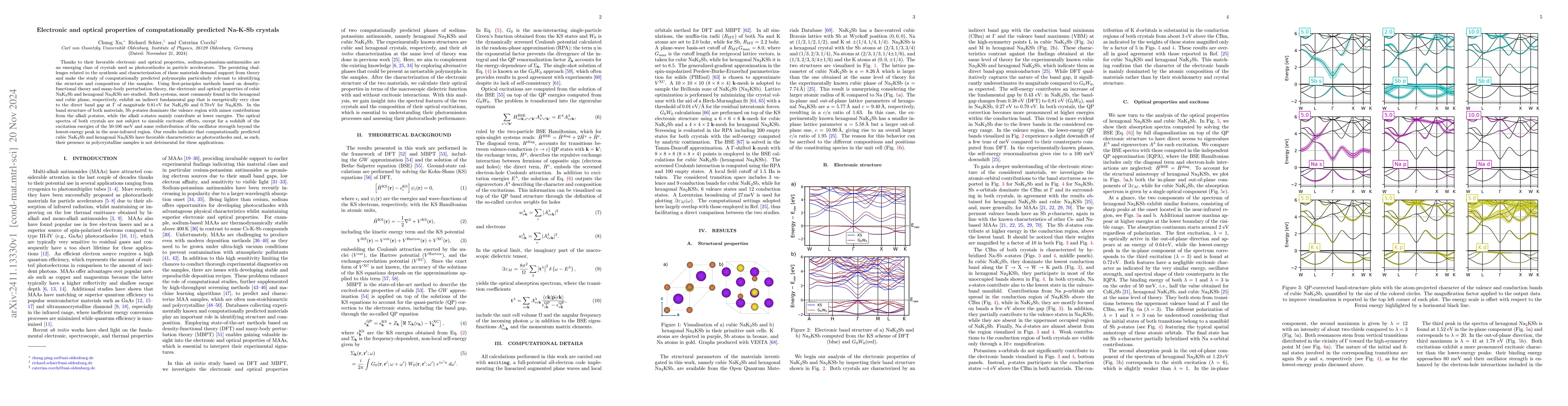 Thumbnail for Electronic and optical properties of computationally predicted Na-K-Sb
  crystals