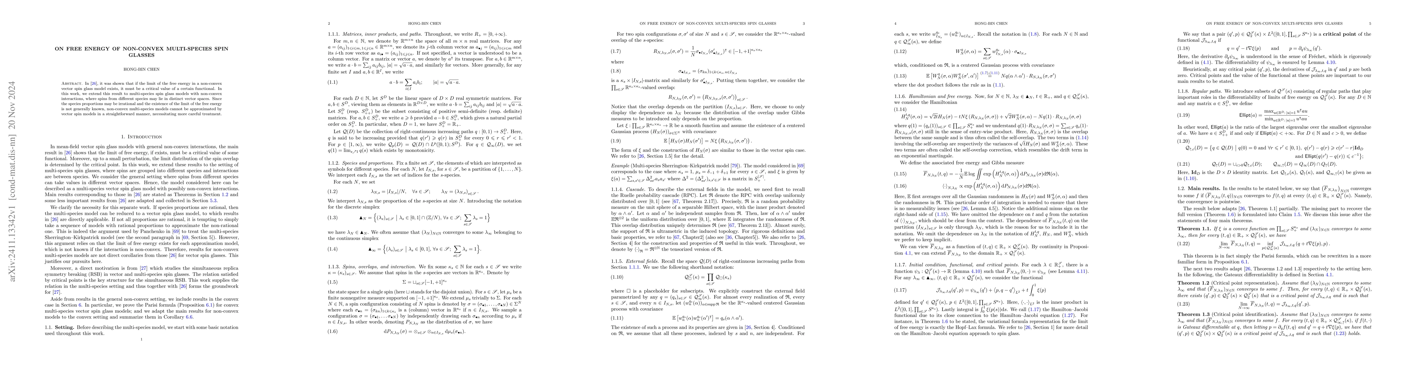 Thumbnail for On free energy of non-convex multi-species spin glasses