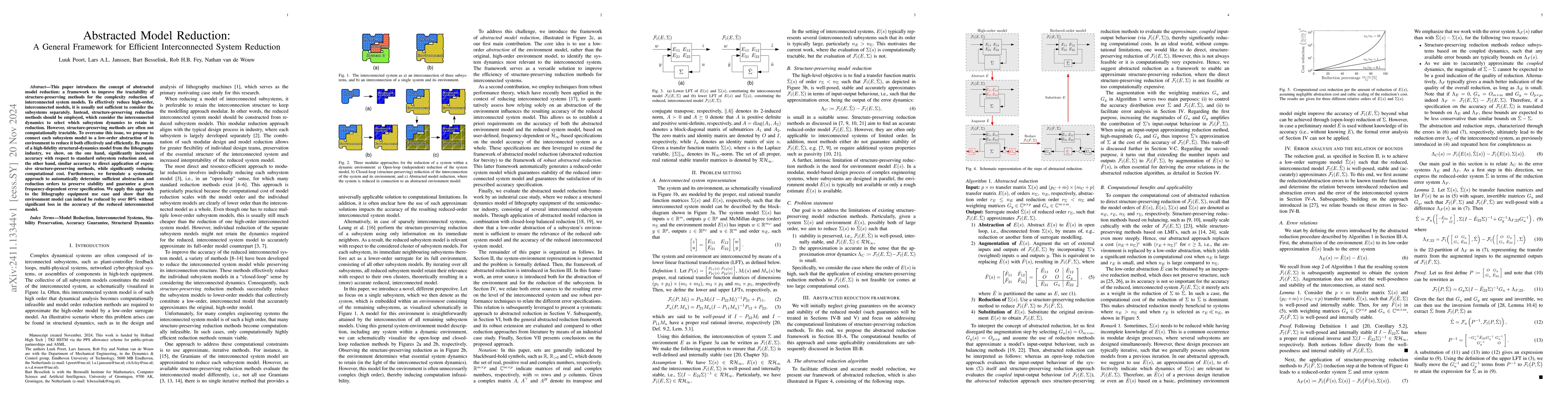 Thumbnail for Abstracted Model Reduction: A General Framework for Efficient
  Interconnected System Reduction