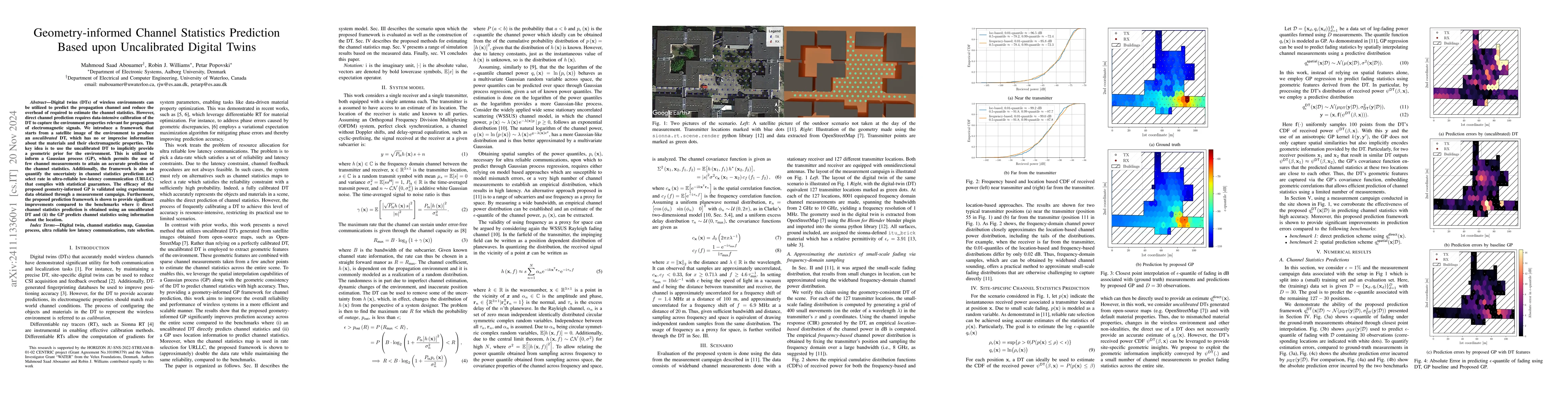Thumbnail for Geometry-informed Channel Statistics Prediction Based upon Uncalibrated
  Digital Twins