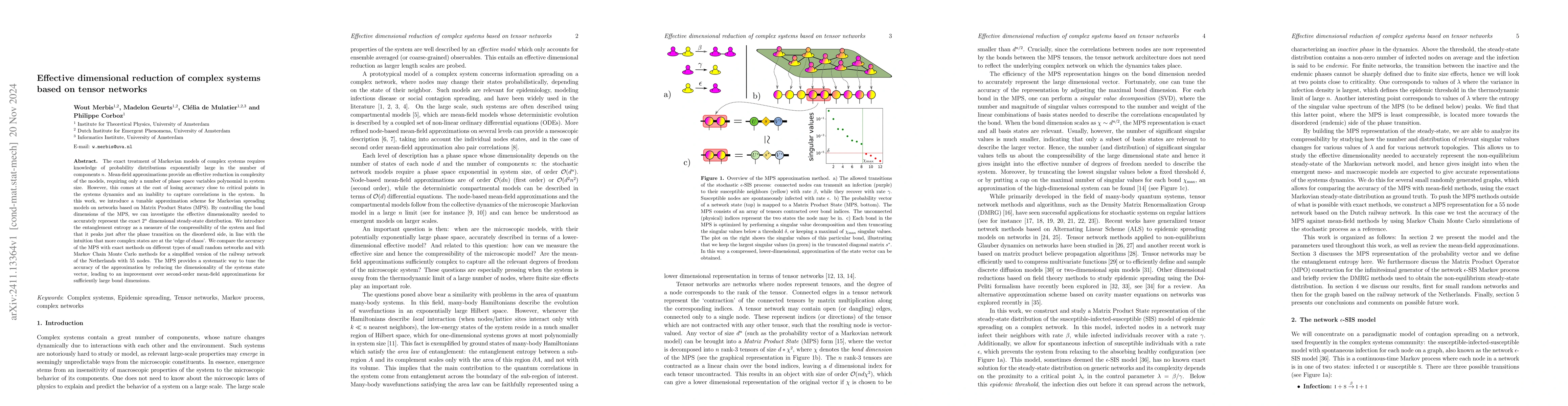 Thumbnail for Effective dimensional reduction of complex systems based on tensor
  networks