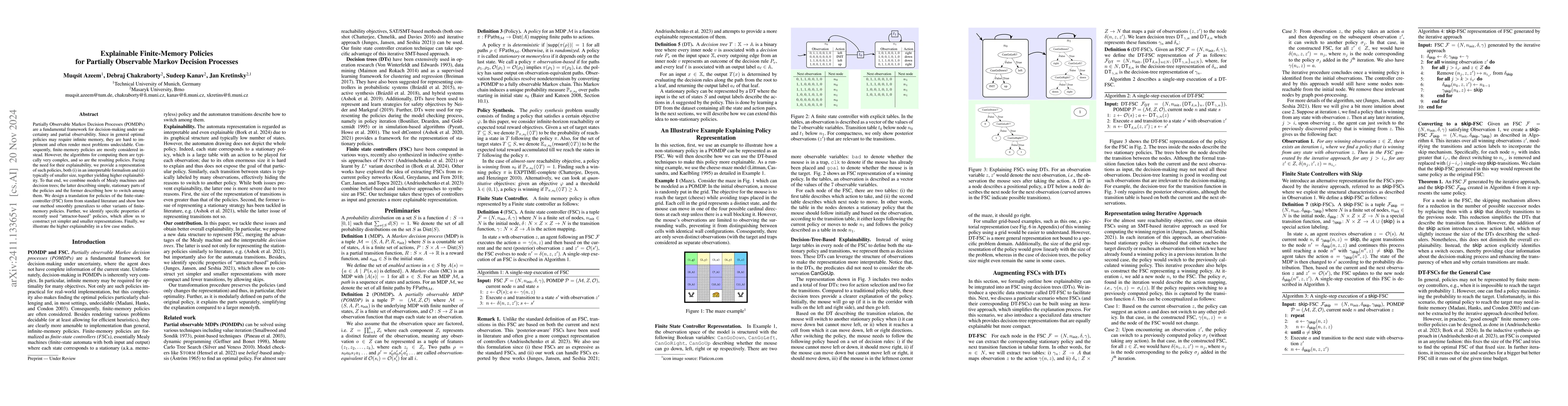 Thumbnail for Explainable Finite-Memory Policies for Partially Observable Markov
  Decision Processes