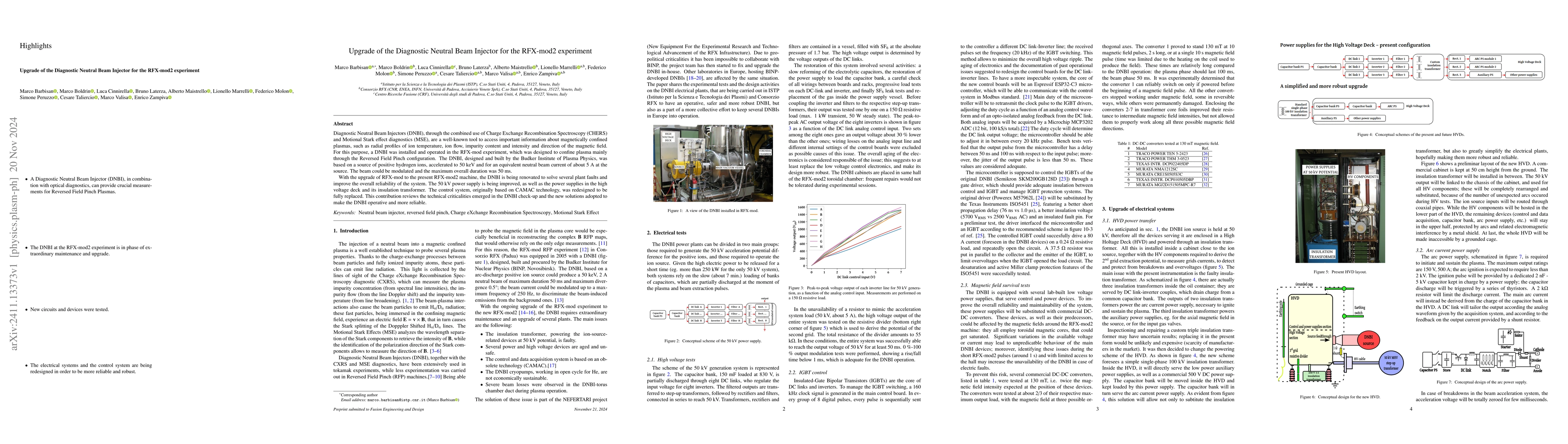 Thumbnail for Upgrade of the Diagnostic Neutral Beam Injector for the RFX-mod2
  experiment