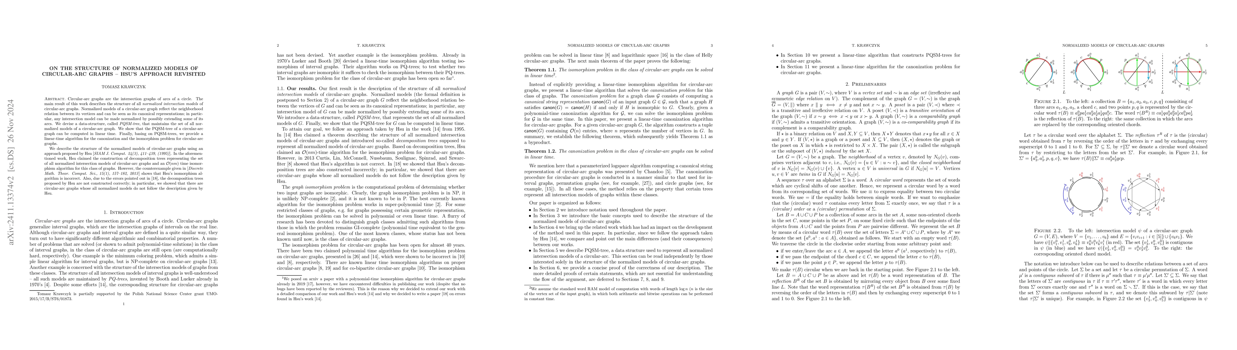 Thumbnail for On the structure of normalized models of circular-arc graphs -- Hsu's
  approach revisited