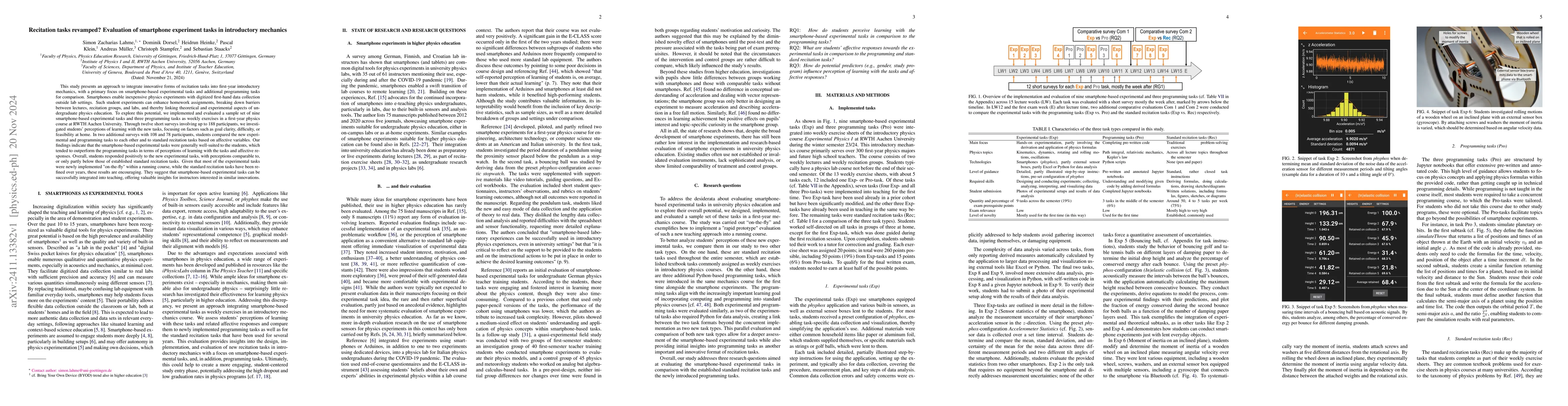 Thumbnail for Recitation tasks revamped? Evaluation of smartphone experiment tasks in
  introductory mechanics