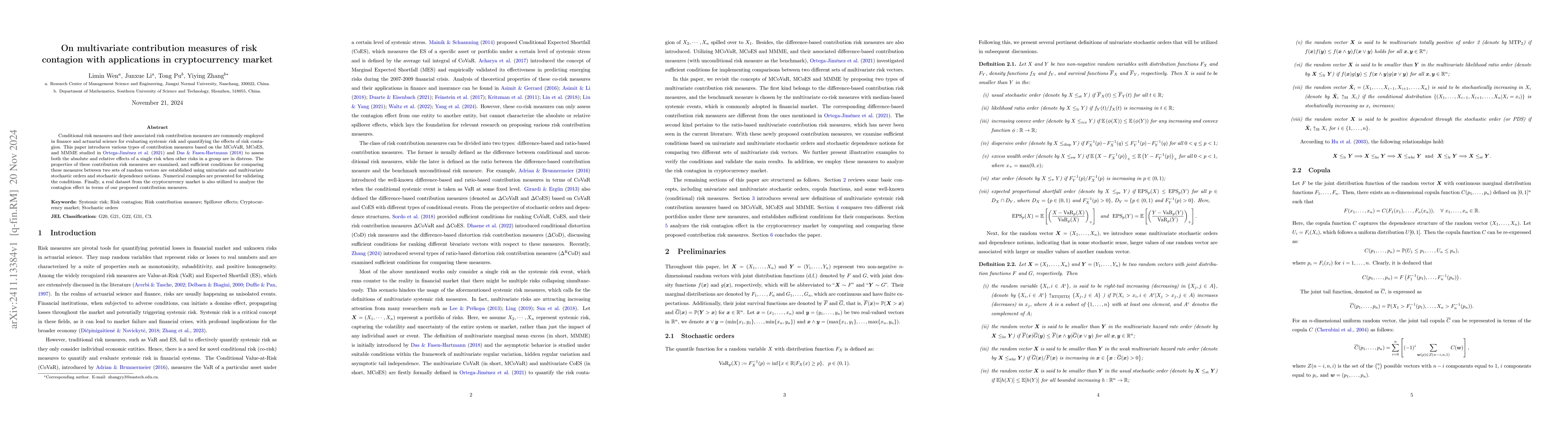 Thumbnail for Comparisons of multivariate contribution measures of risk contagion and
  their applications in cryptocurrency market